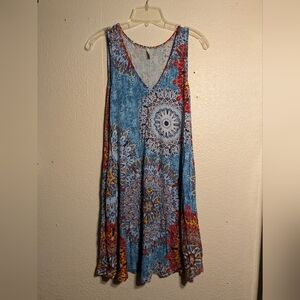 Bishuige Bohemian Sleeveless Dress with Mandala Print Size Medium Pre-owned